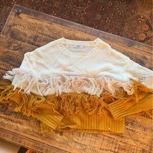 JustFab Colorblock Fringe Sweater